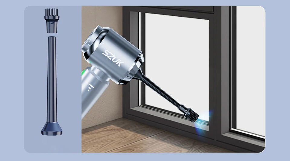 Aspirador Portátil SZUK 180000PA - Sem Fios, para Casa e Carro com Carregamento Rápido Aspirador Portátil SZUK 180000PA - Sem Fios, para Casa e Carro com Carregamento Rápido